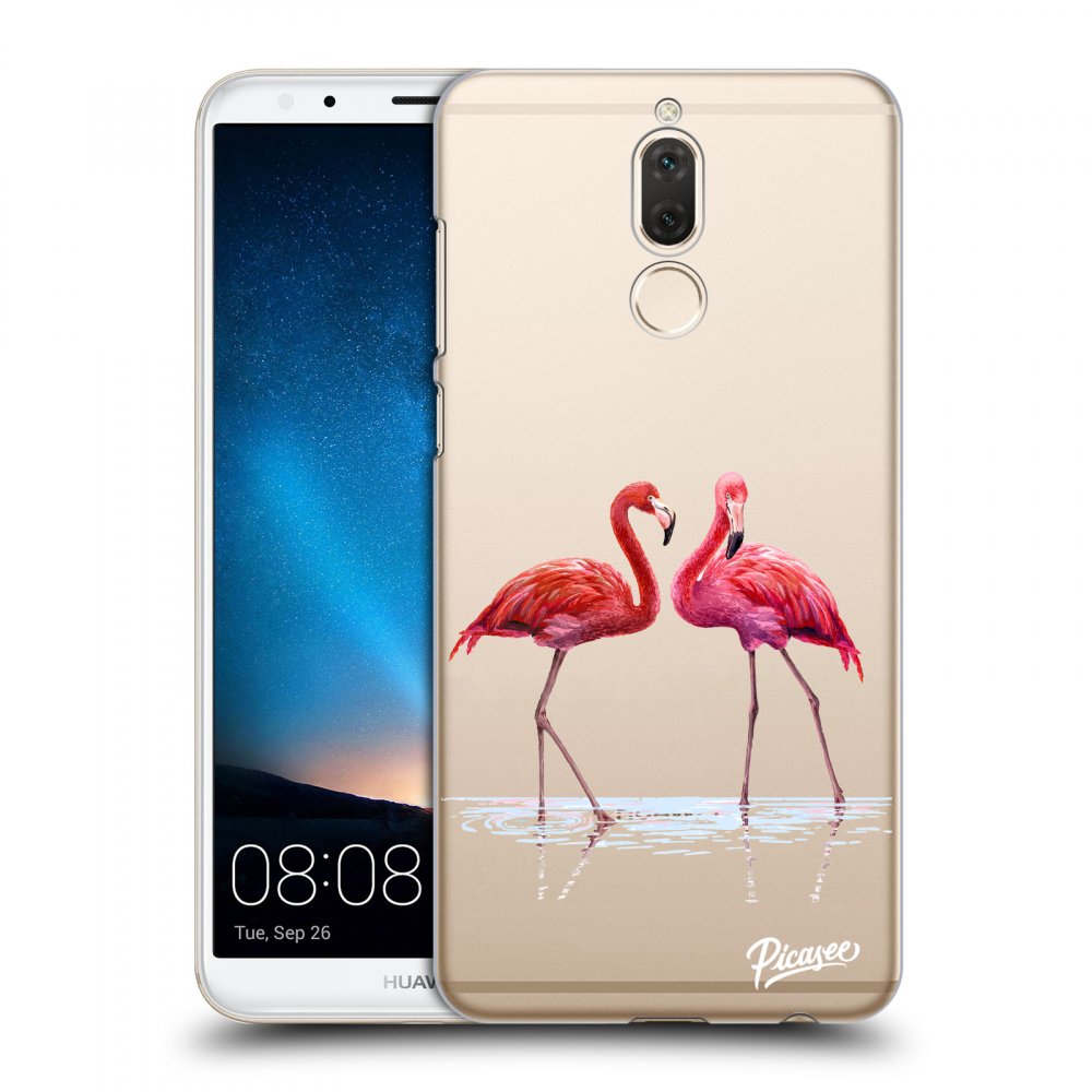 Picasee silikónový prehľadný obal pre Huawei Mate 10 Lite - Flamingos couple