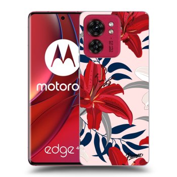 Picasee silikónový čierny obal pre Motorola Edge 40 - Red Lily