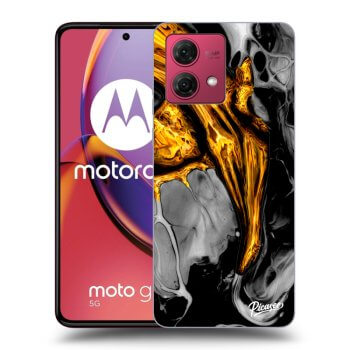 Picasee silikónový čierny obal pre Motorola Moto G84 5G - Black Gold