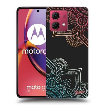 Picasee silikónový čierny obal pre Motorola Moto G84 5G - Flowers pattern