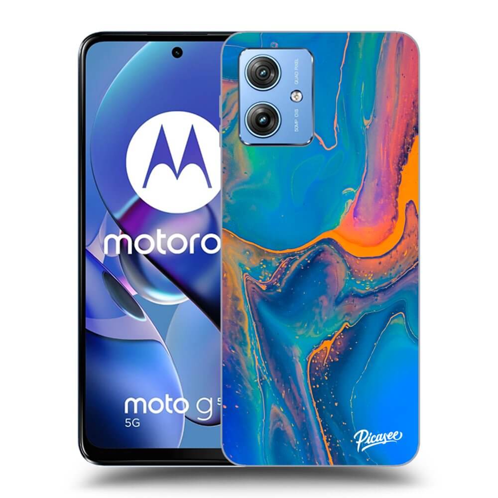 Picasee silikónový čierny obal pre Motorola Moto G54 5G - Rainbow