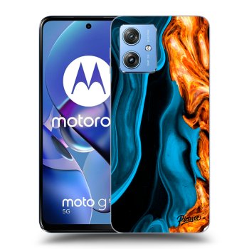 Picasee silikónový čierny obal pre Motorola Moto G54 5G - Gold blue