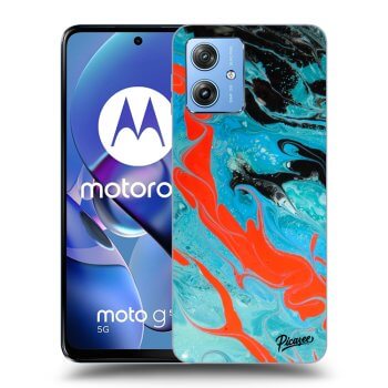 Picasee silikónový čierny obal pre Motorola Moto G54 5G - Blue Magma