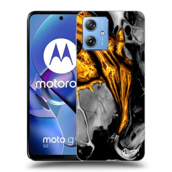 Picasee silikónový čierny obal pre Motorola Moto G54 5G - Black Gold