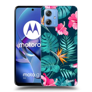 Obal pre Motorola Moto G54 5G - Pink Monstera