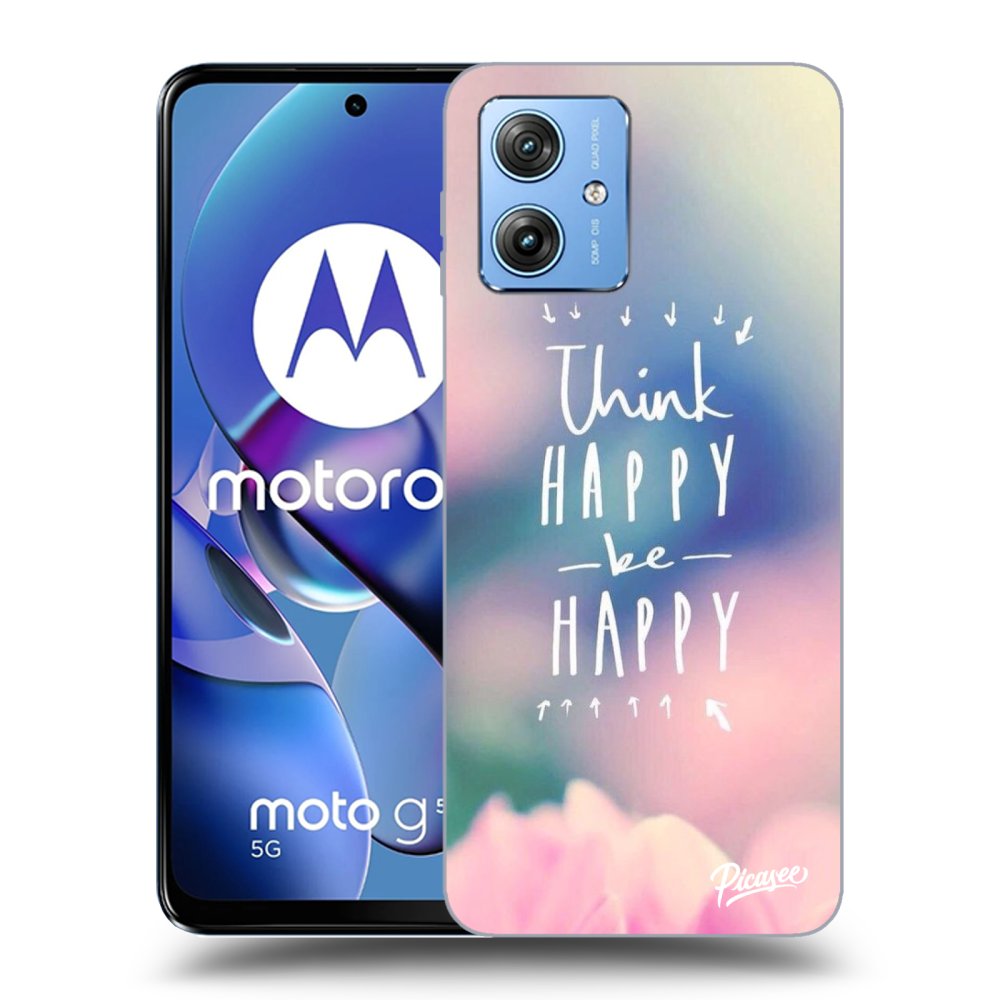 Picasee silikónový čierny obal pre Motorola Moto G54 5G - Think happy be happy