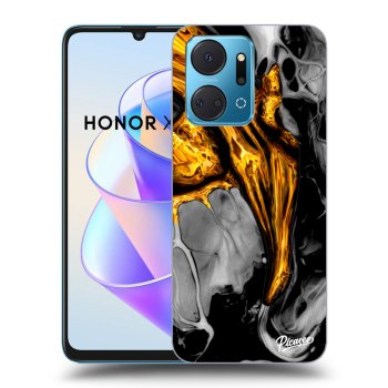 Picasee silikónový prehľadný obal pre Honor X7a - Black Gold