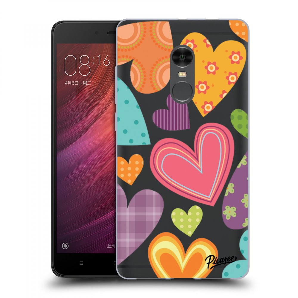 Picasee silikónový prehľadný obal pre Xiaomi Redmi Note 4 Global LTE - Colored heart