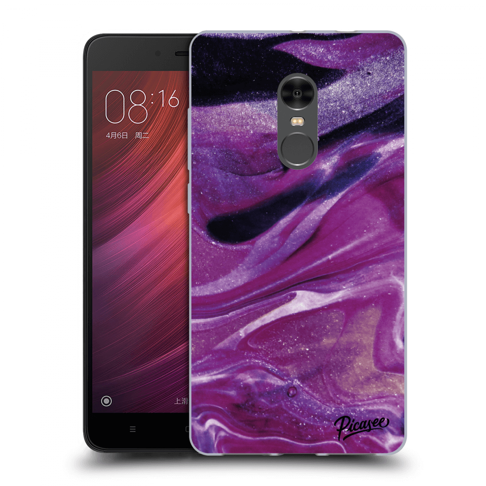Picasee silikónový prehľadný obal pre Xiaomi Redmi Note 4 Global LTE - Purple glitter