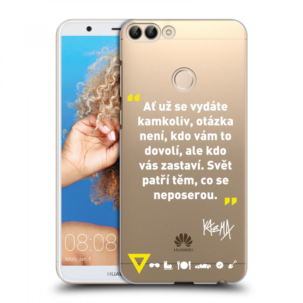 Picasee silikónový prehľadný obal pre Huawei P Smart - Kazma - SVĚT PATŘÍ TĚM, CO SE NEPOSEROU