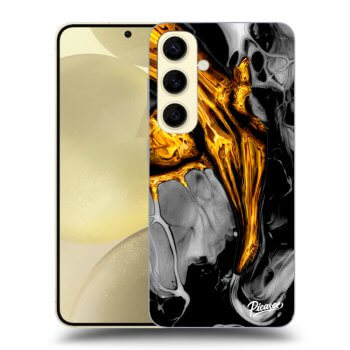 Picasee silikónový čierny obal pre Samsung Galaxy S24 S921B 5G - Black Gold