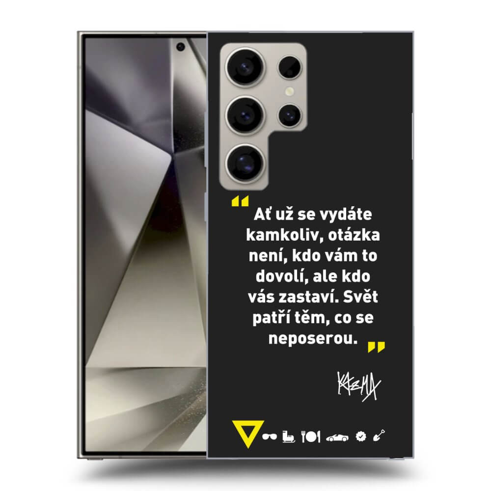Picasee silikónový čierny obal pre Samsung Galaxy S24 Ultra S928B 5G - Kazma - SVĚT PATŘÍ TĚM, CO SE NEPOSEROU