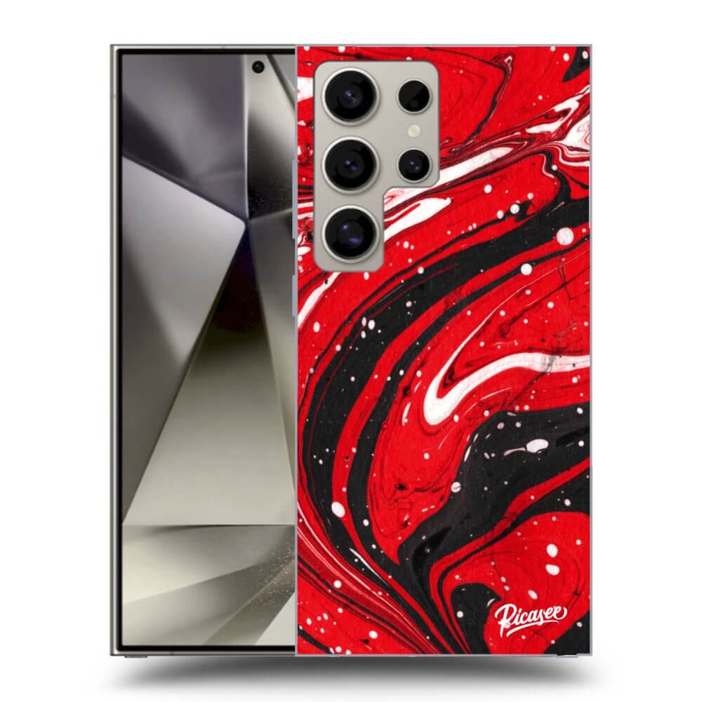 Picasee silikónový prehľadný obal pre Samsung Galaxy S24 Ultra S928B 5G - Red black