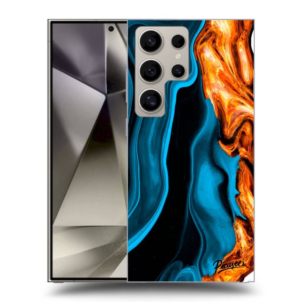 Picasee silikónový prehľadný obal pre Samsung Galaxy S24 Ultra S928B 5G - Gold blue