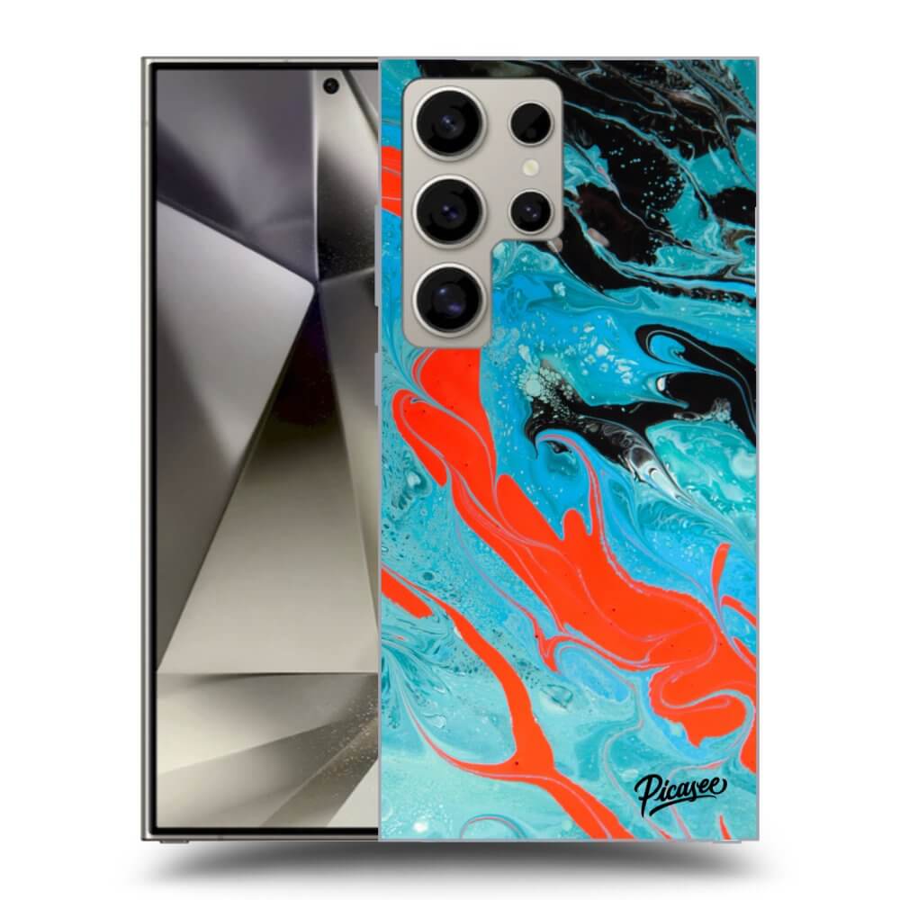 Picasee silikónový čierny obal pre Samsung Galaxy S24 Ultra S928B 5G - Blue Magma