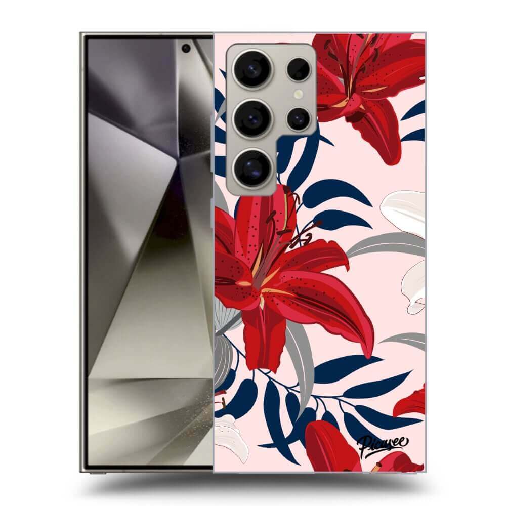 Picasee silikónový prehľadný obal pre Samsung Galaxy S24 Ultra S928B 5G - Red Lily