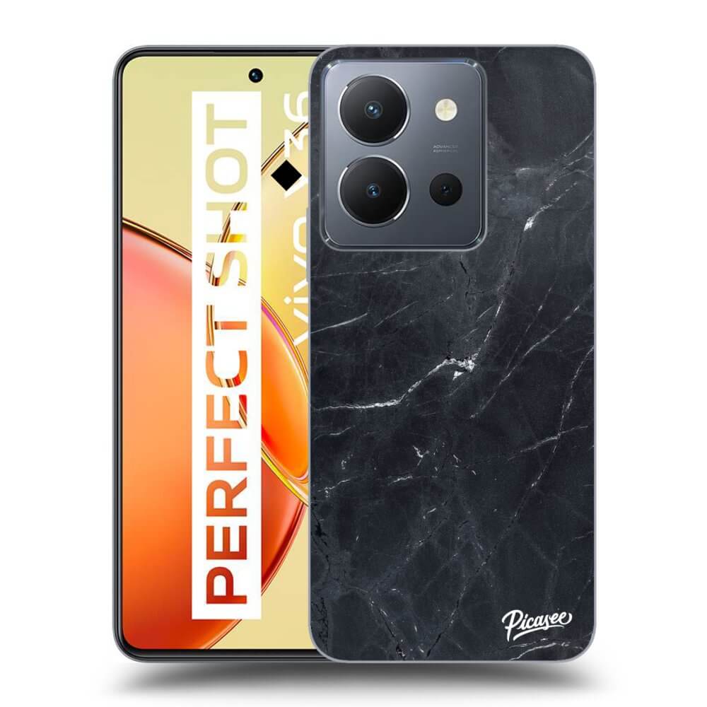 Picasee silikónový prehľadný obal pre Vivo Y36 4G - Black marble