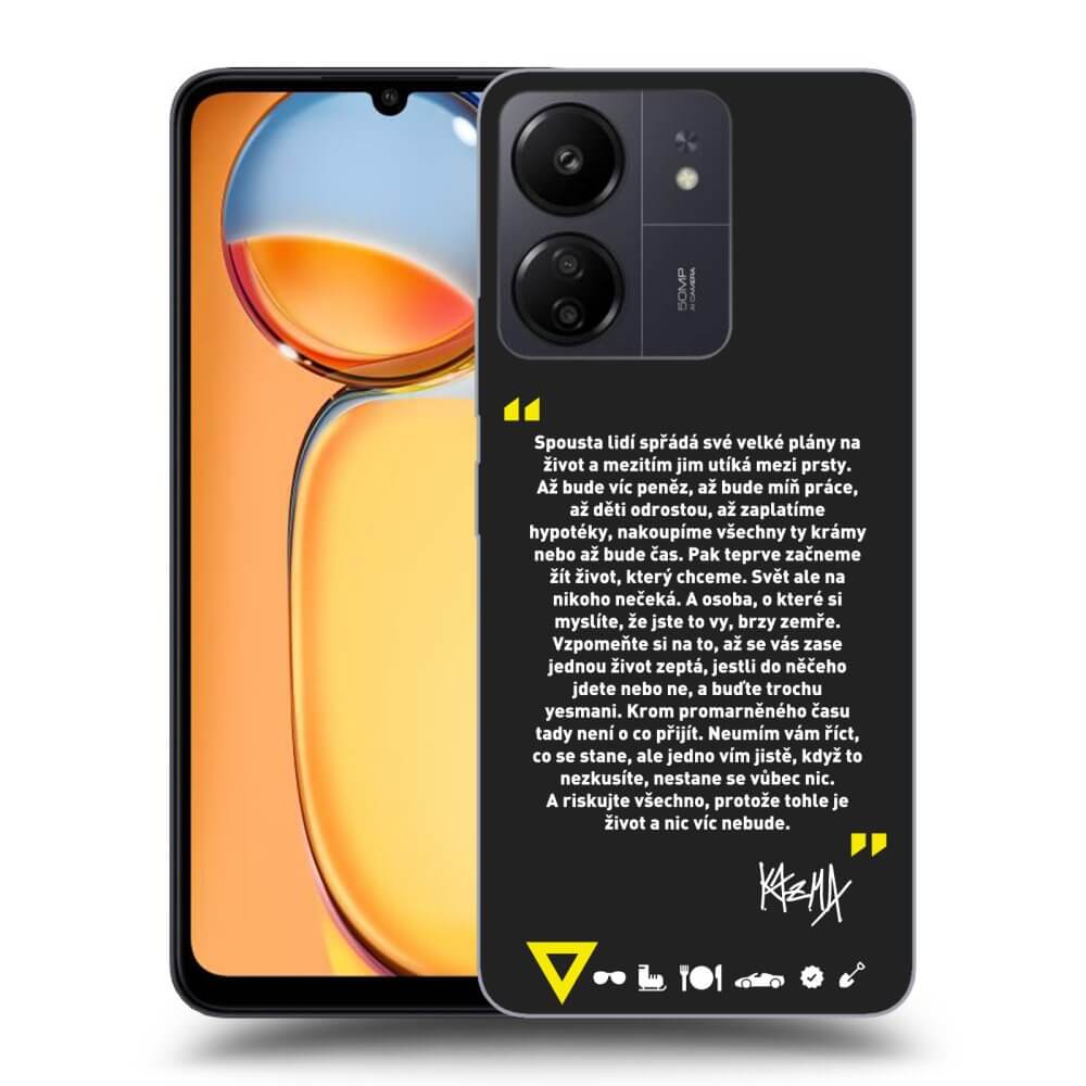 Picasee silikónový čierny obal pre Xiaomi Redmi 13C 4G - Kazma - BUĎTE TROCHU YESMANI
