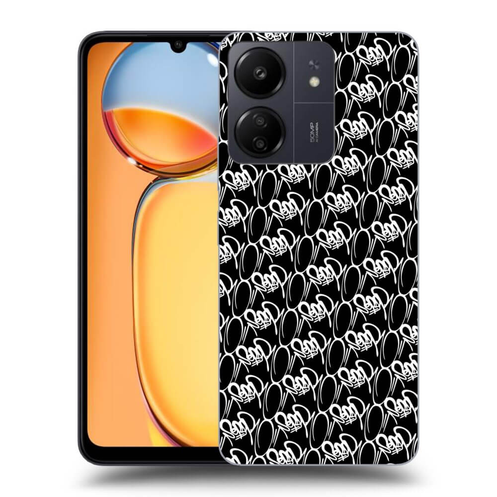 Picasee silikónový čierny obal pre Xiaomi Redmi 13C 4G - Separ - White On Black 2