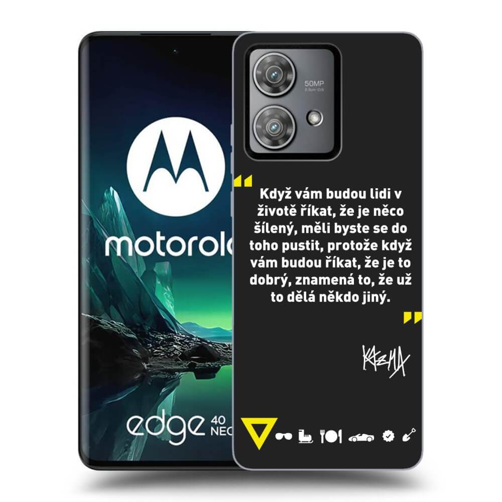 Picasee silikónový čierny obal pre Motorola Edge 40 Neo - Kazma - MĚLI BYSTE SE DO TOHO PUSTIT