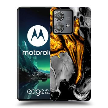 Picasee silikónový čierny obal pre Motorola Edge 40 Neo - Black Gold
