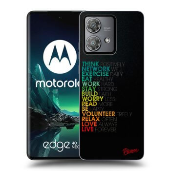 Picasee silikónový čierny obal pre Motorola Edge 40 Neo - Motto life