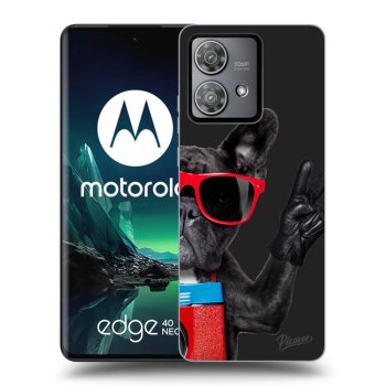 Picasee silikónový čierny obal pre Motorola Edge 40 Neo - French Bulldog