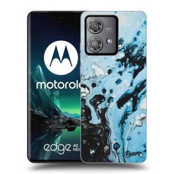 Picasee silikónový čierny obal pre Motorola Edge 40 Neo - Organic blue
