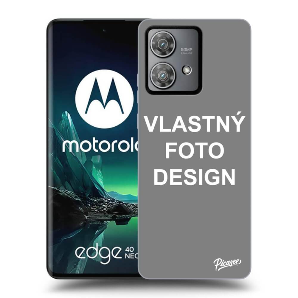Picasee silikónový čierny obal pre Motorola Edge 40 Neo - Vlastný fotka/motiv