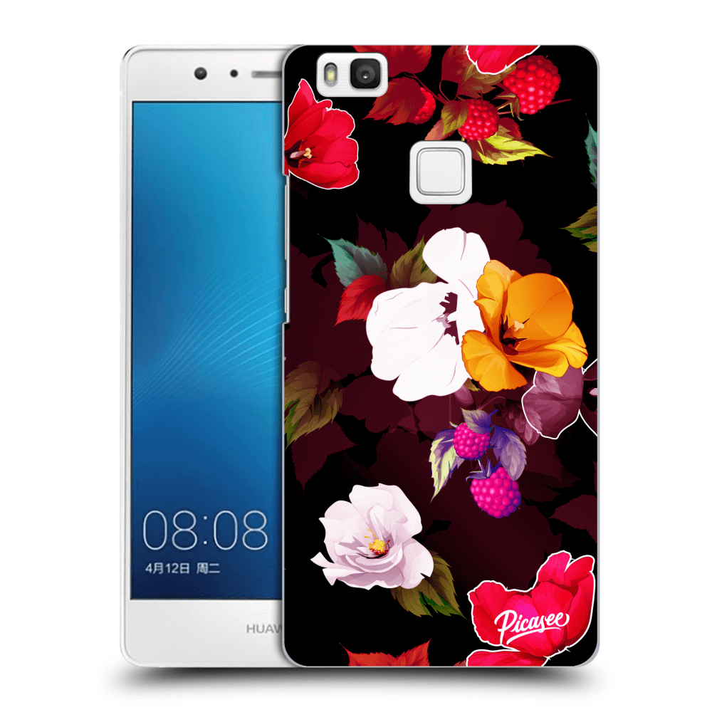Picasee silikónový čierny obal pre Huawei P9 Lite - Flowers and Berries