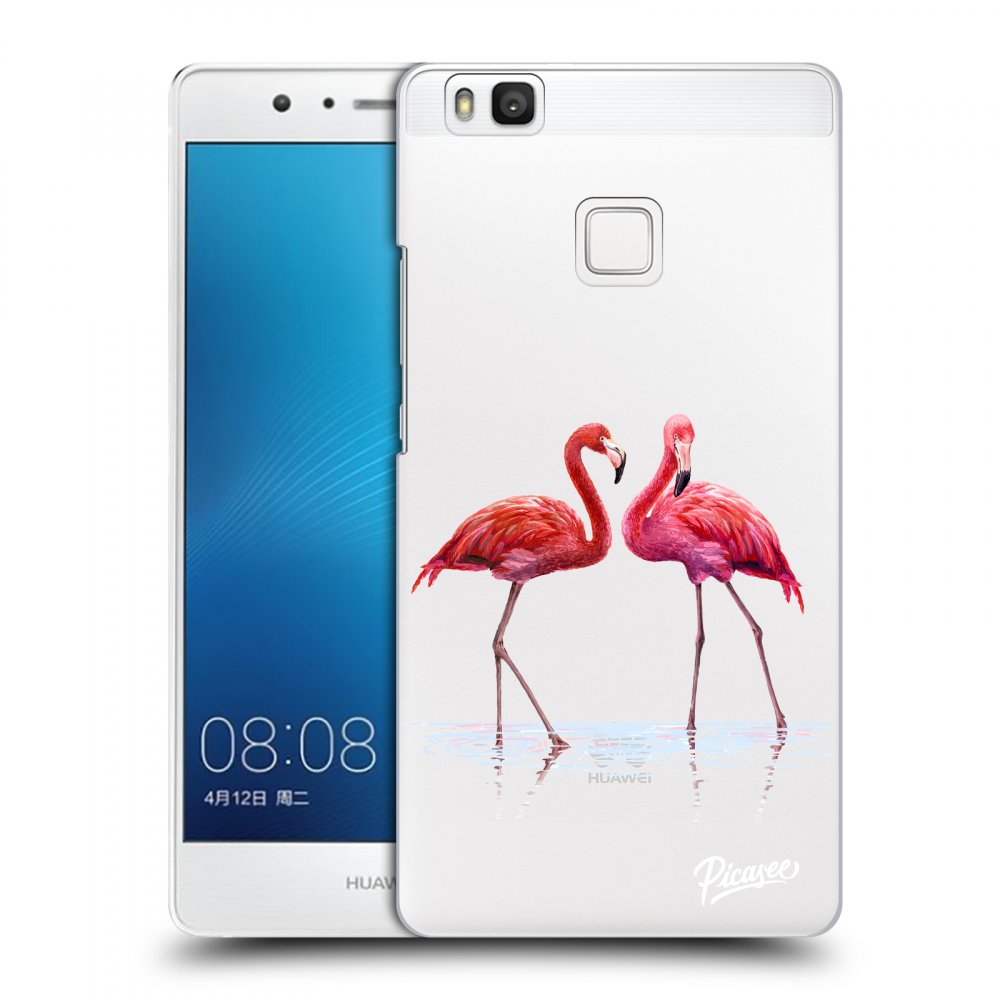 Picasee silikónový prehľadný obal pre Huawei P9 Lite - Flamingos couple