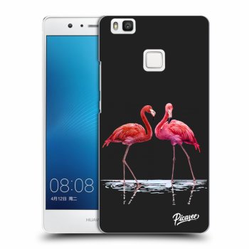 Picasee silikónový čierny obal pre Huawei P9 Lite - Flamingos couple