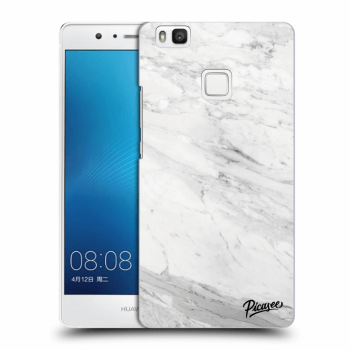 Picasee silikónový čierny obal pre Huawei P9 Lite - White marble