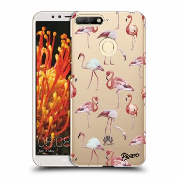 Picasee silikónový prehľadný obal pre Huawei Y6 Prime 2018 - Flamingos