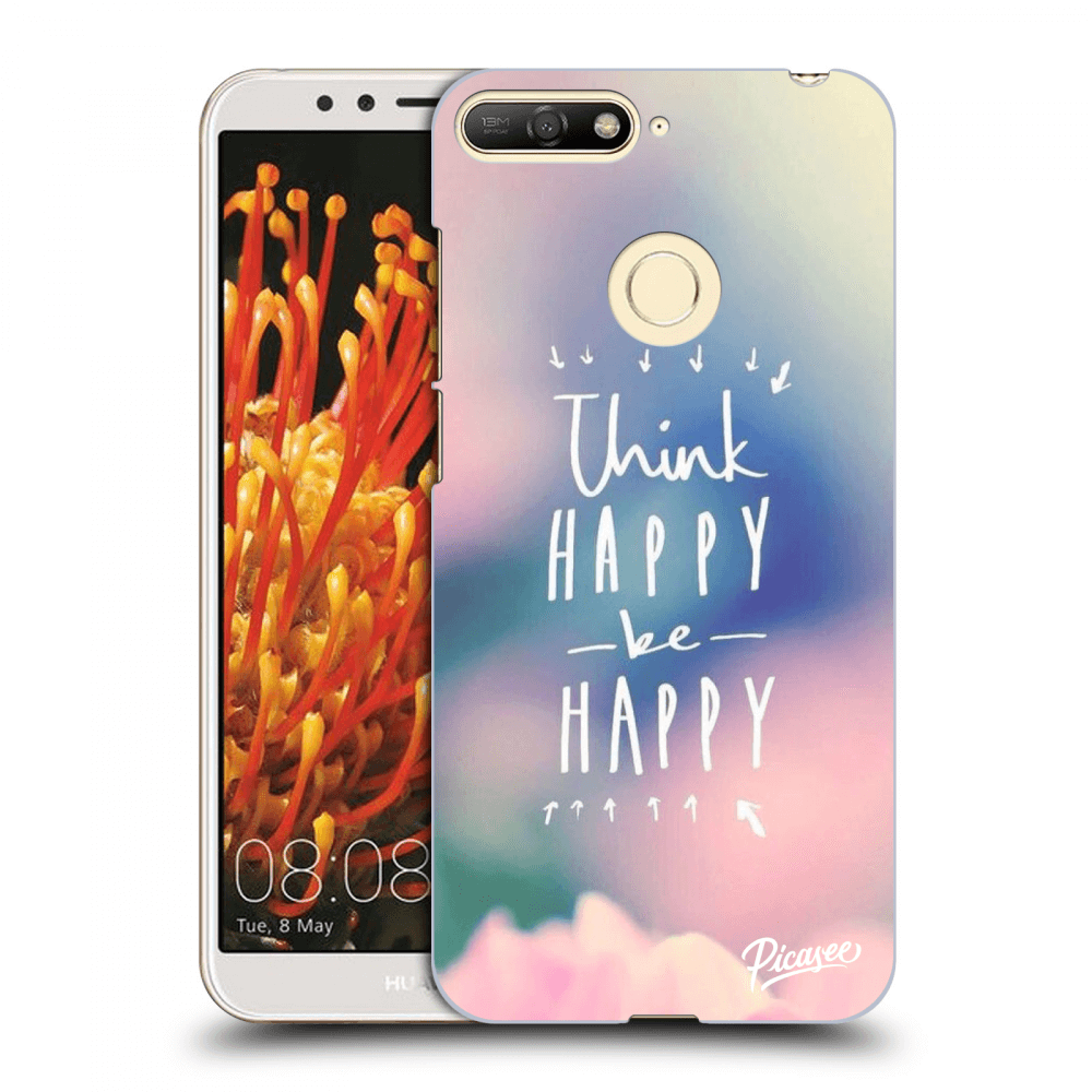 Picasee silikónový prehľadný obal pre Huawei Y6 Prime 2018 - Think happy be happy