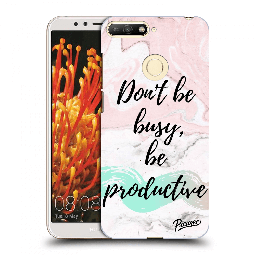 Picasee silikónový prehľadný obal pre Huawei Y6 Prime 2018 - Don't be busy, be productive