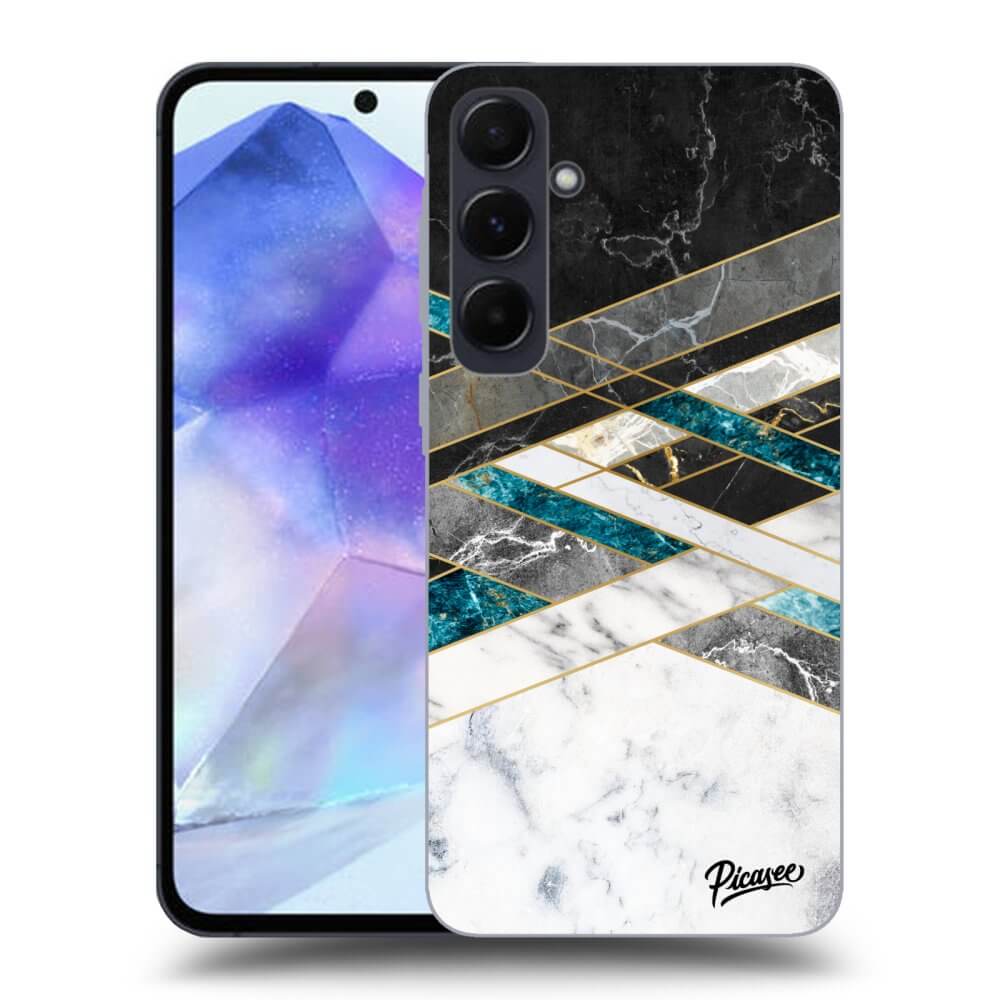 Picasee silikónový prehľadný obal pre Samsung Galaxy A55 5G A556B - Black & White geometry