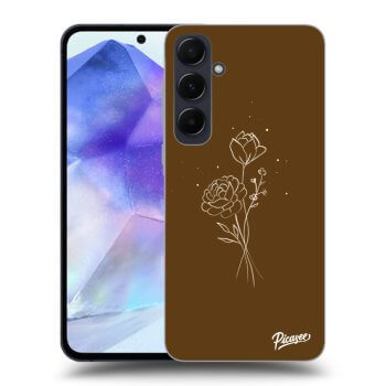 Obal pre Samsung Galaxy A55 A556B - Brown flowers
