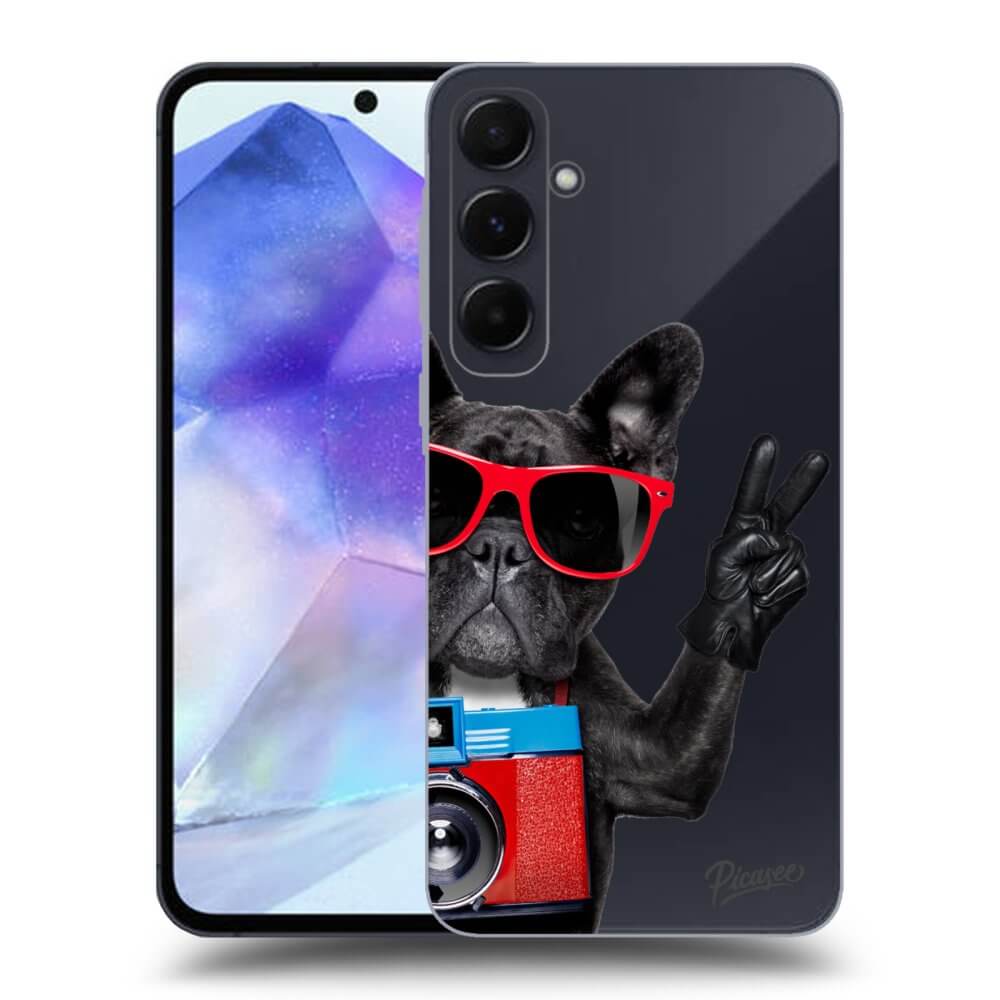 Picasee silikónový prehľadný obal pre Samsung Galaxy A55 5G A556B - Francúzsky Buldoček
