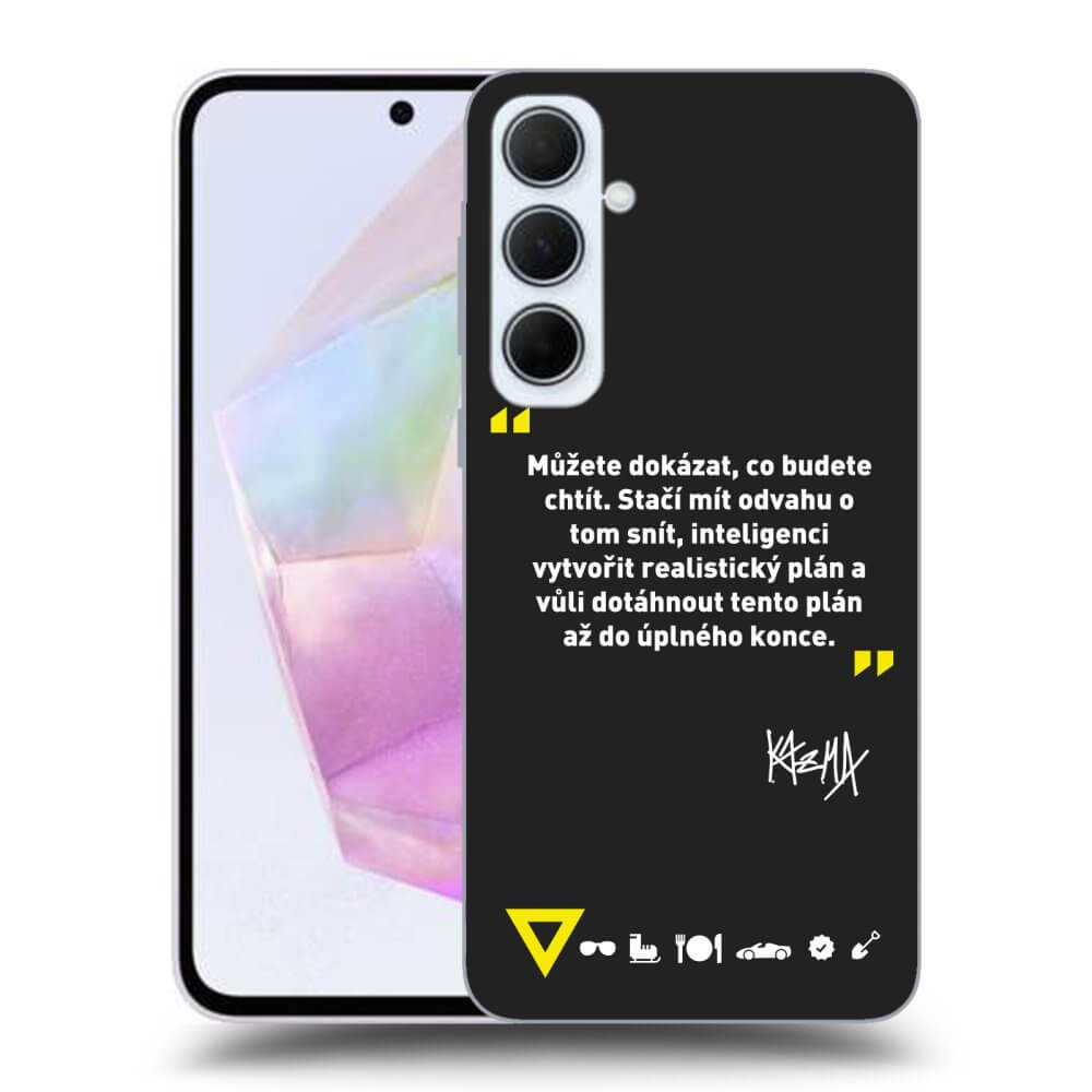 Picasee silikónový čierny obal pre Samsung Galaxy A35 5G A356B - Kazma - MŮŽETE DOKÁZAT, CO BUDETE CHTÍT
