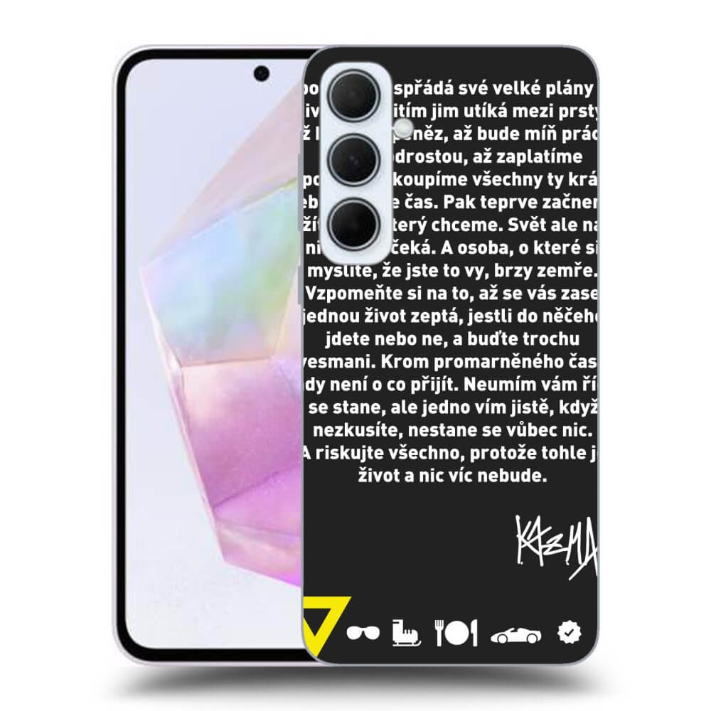 Picasee silikónový čierny obal pre Samsung Galaxy A35 5G A356B - Kazma - BUĎTE TROCHU YESMANI