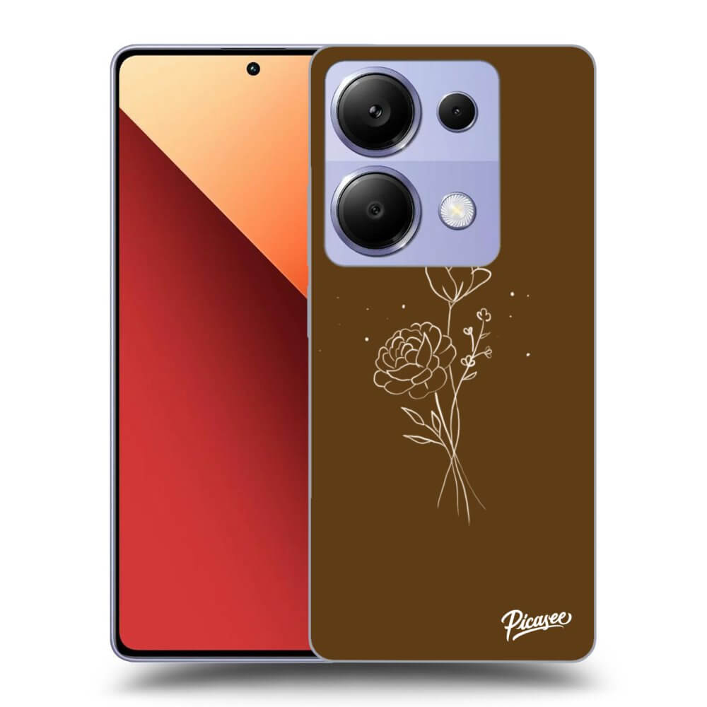 Picasee ULTIMATE CASE pro Xiaomi Redmi Note 13 Pro 4G - Brown flowers