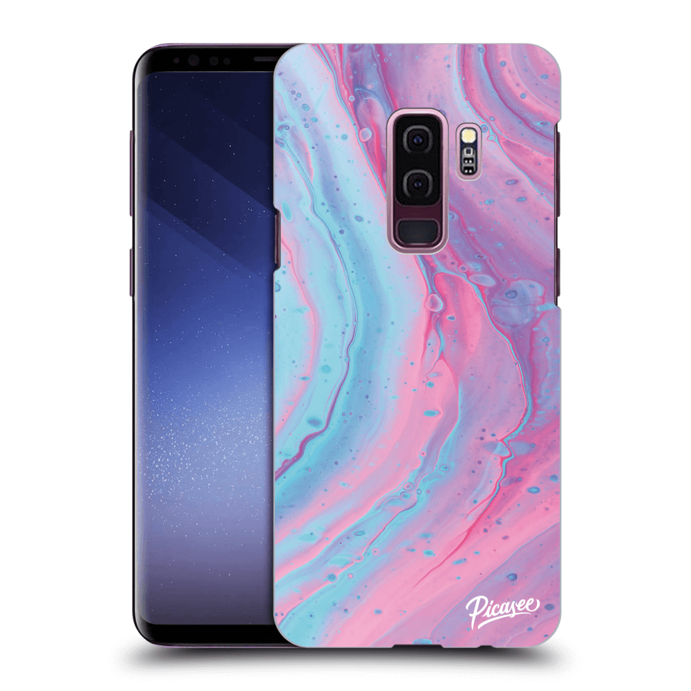 Picasee silikónový čierny obal pre Samsung Galaxy S9 Plus G965F - Pink liquid
