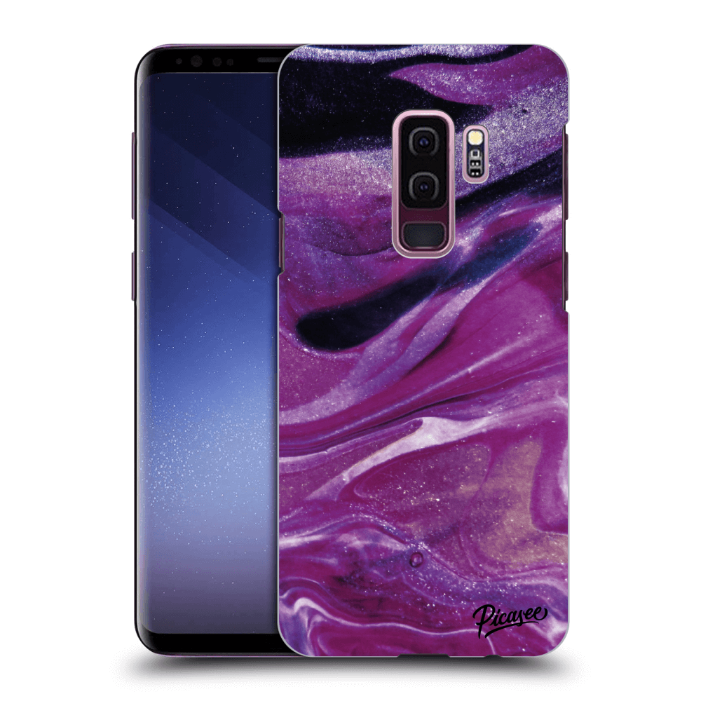 Picasee silikónový čierny obal pre Samsung Galaxy S9 Plus G965F - Purple glitter