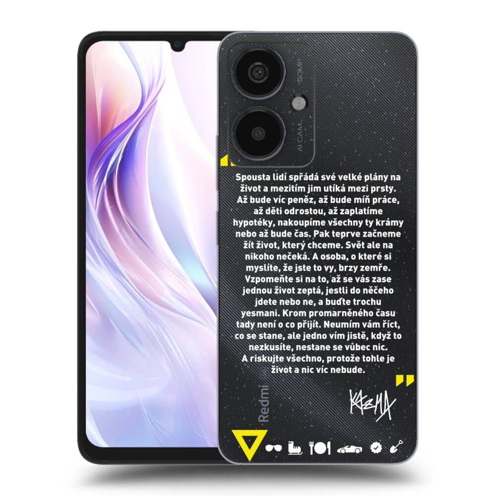 Picasee silikónový prehľadný obal pre Xiaomi Redmi 13C 5G - Kazma - BUĎTE TROCHU YESMANI