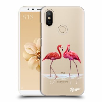 Picasee silikónový prehľadný obal pre Xiaomi Mi A2 - Flamingos couple