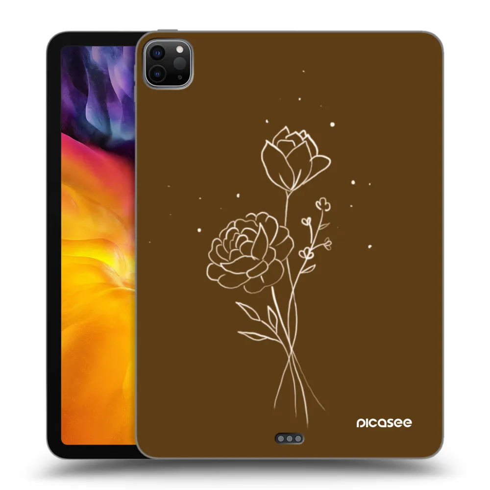 Picasee silikónový čierny obal pre Apple iPad Pro 11" 2024 (7.gen.) - Brown flowers