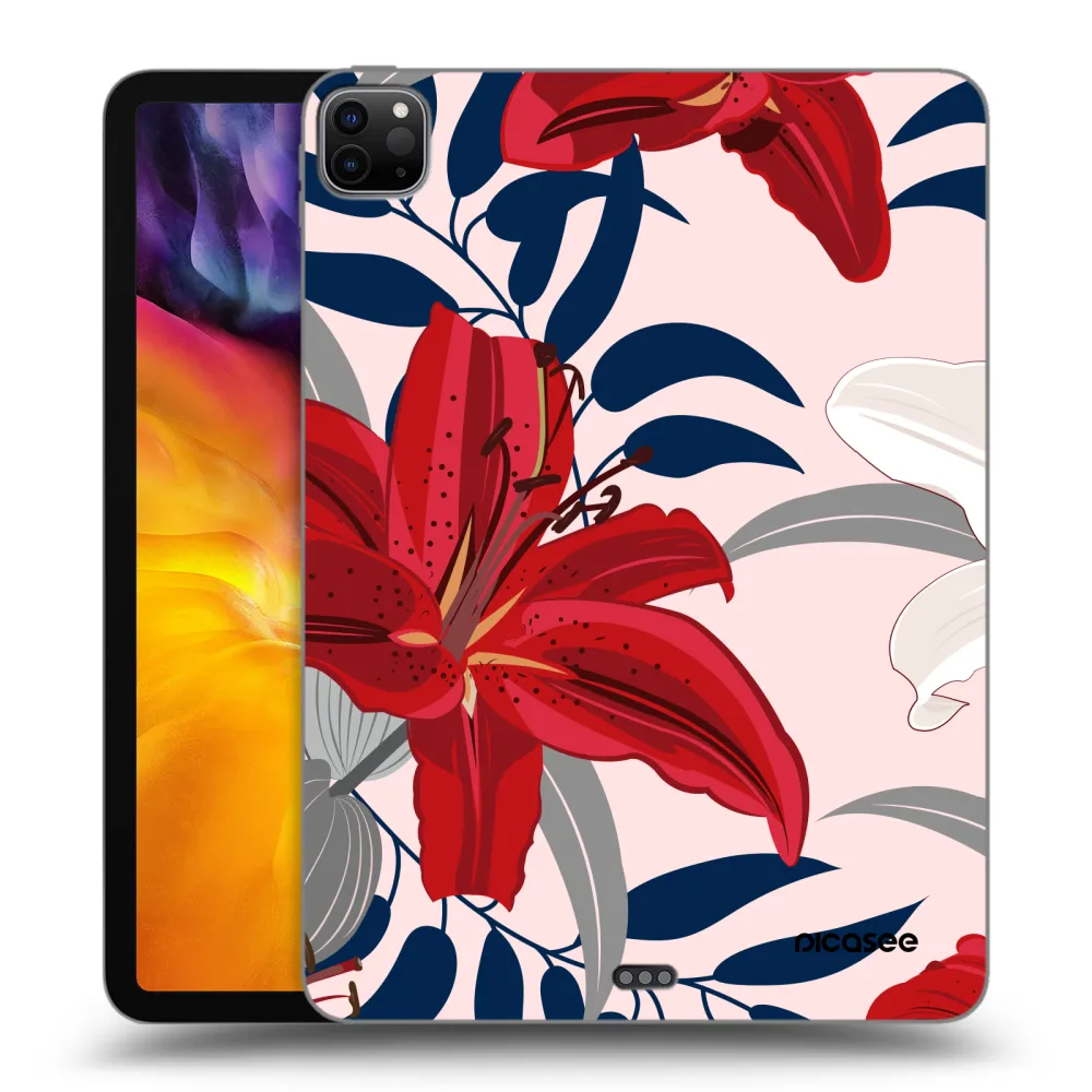 Picasee silikónový čierny obal pre Apple iPad Pro 11" 2024 (7.gen.) - Red Lily