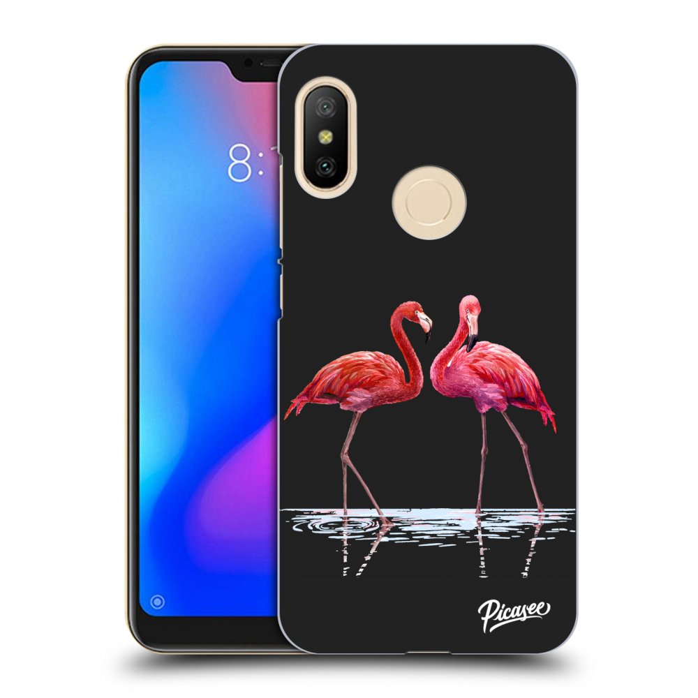 Picasee silikónový čierny obal pre Xiaomi Mi A2 Lite - Flamingos couple