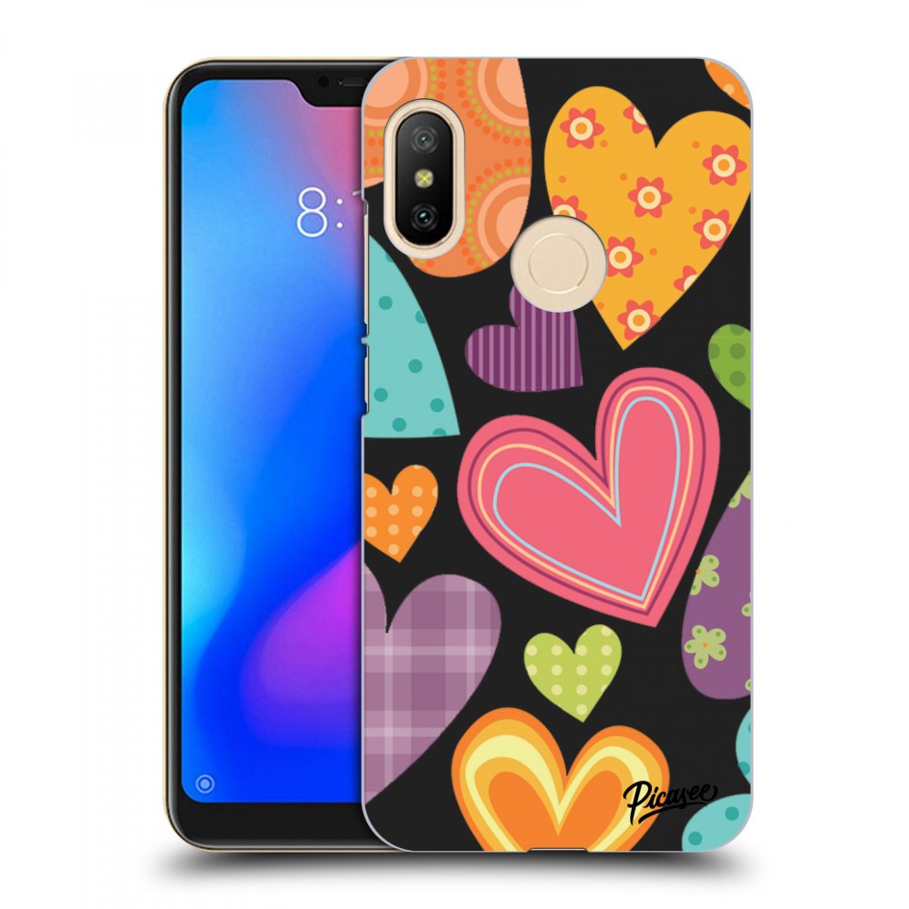Picasee silikónový čierny obal pre Xiaomi Mi A2 Lite - Colored heart